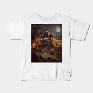 halloween scary evil pumpkin funny pumpkin head Kids T-Shirt